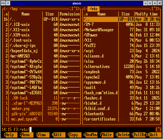 terminal program with amber color set